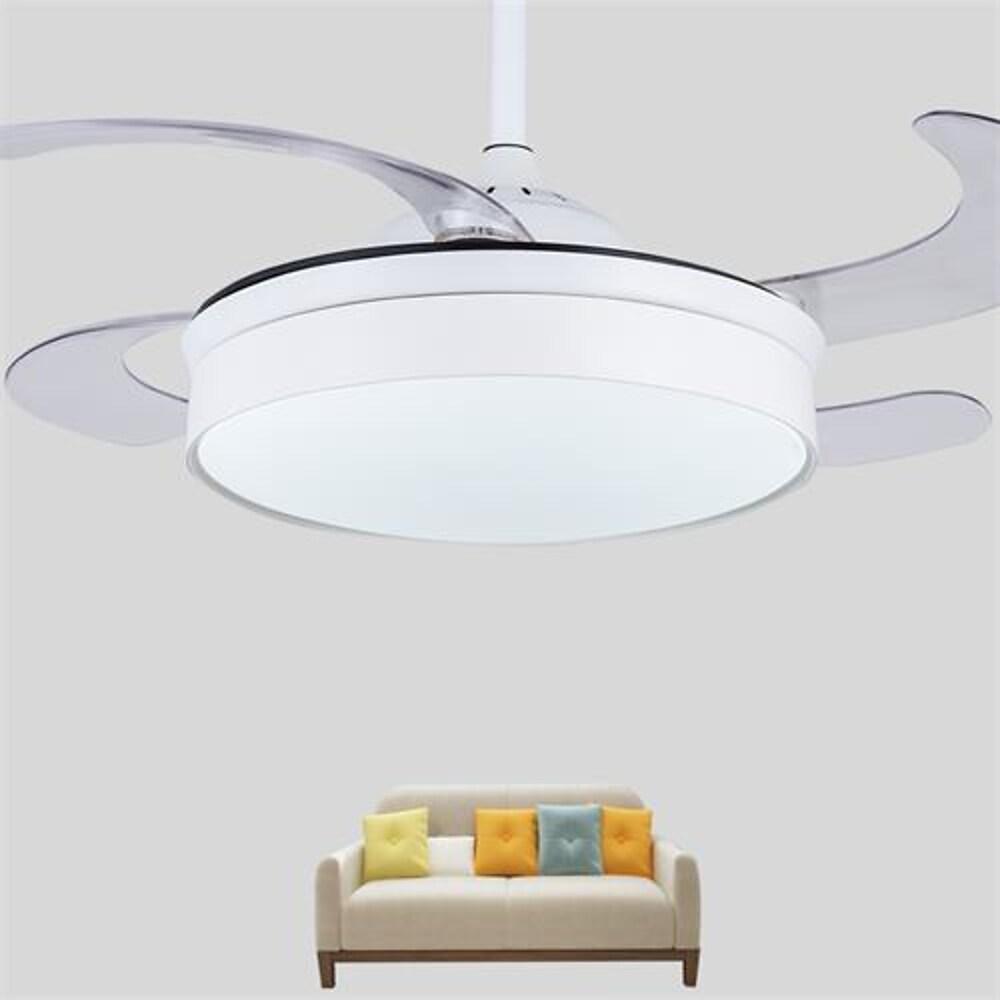 Nordic Drum Retractable LED Ceiling Fan Light with Remote