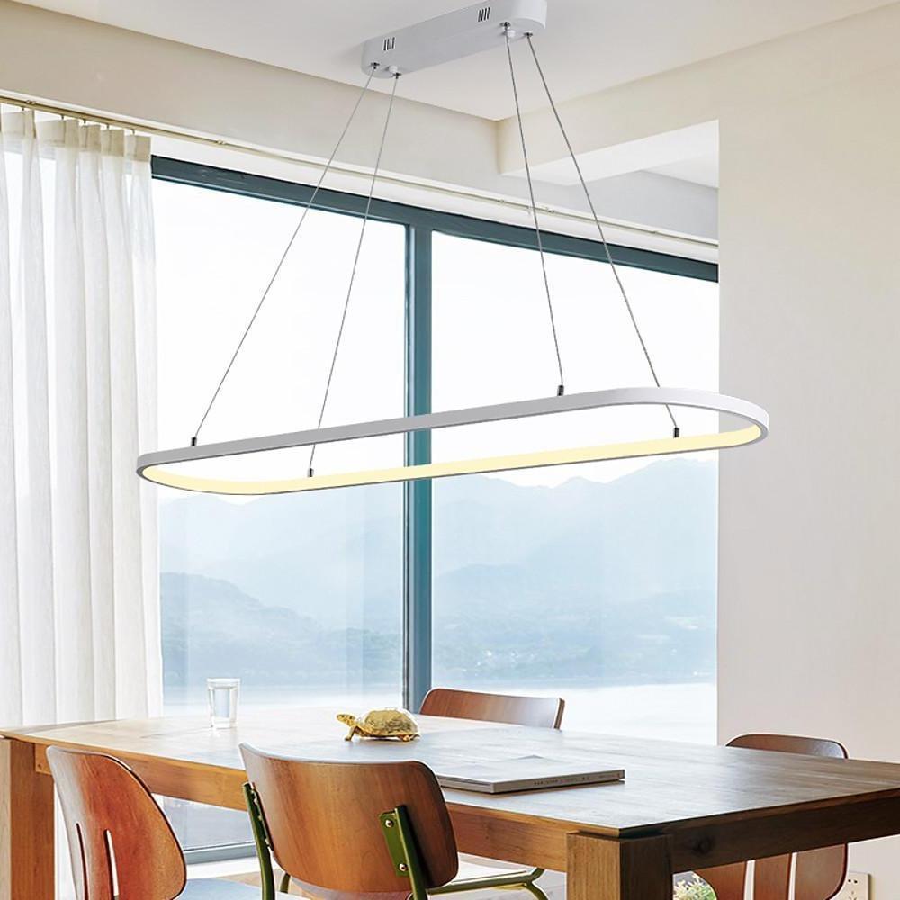 Modern Rectangular Pendant Light with Aluminum & Silica Gel Shade