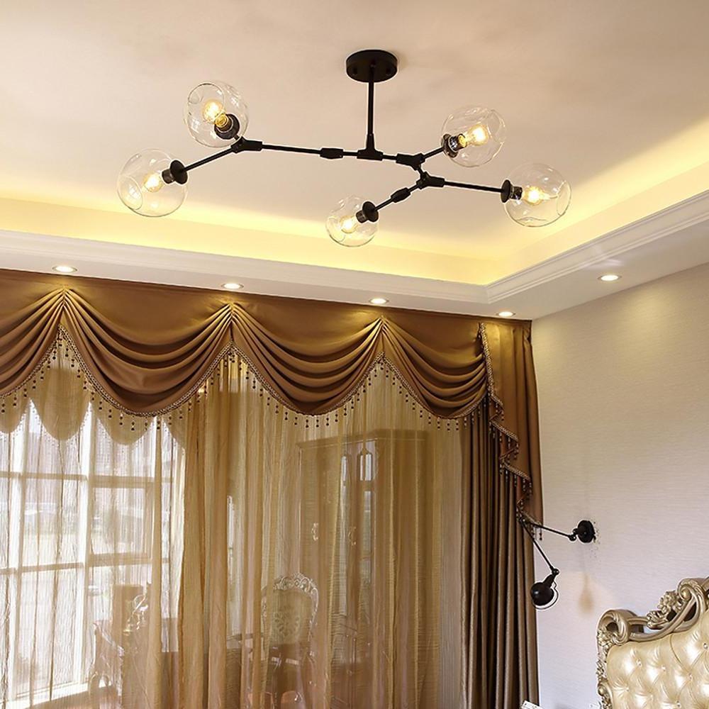 Sputnik Industrial Glass Chandelier with Customizable Shades