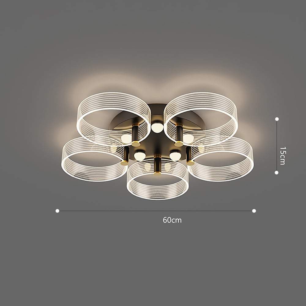 Modern Circular LED Flush Mount Ceiling Light - Metal Frame