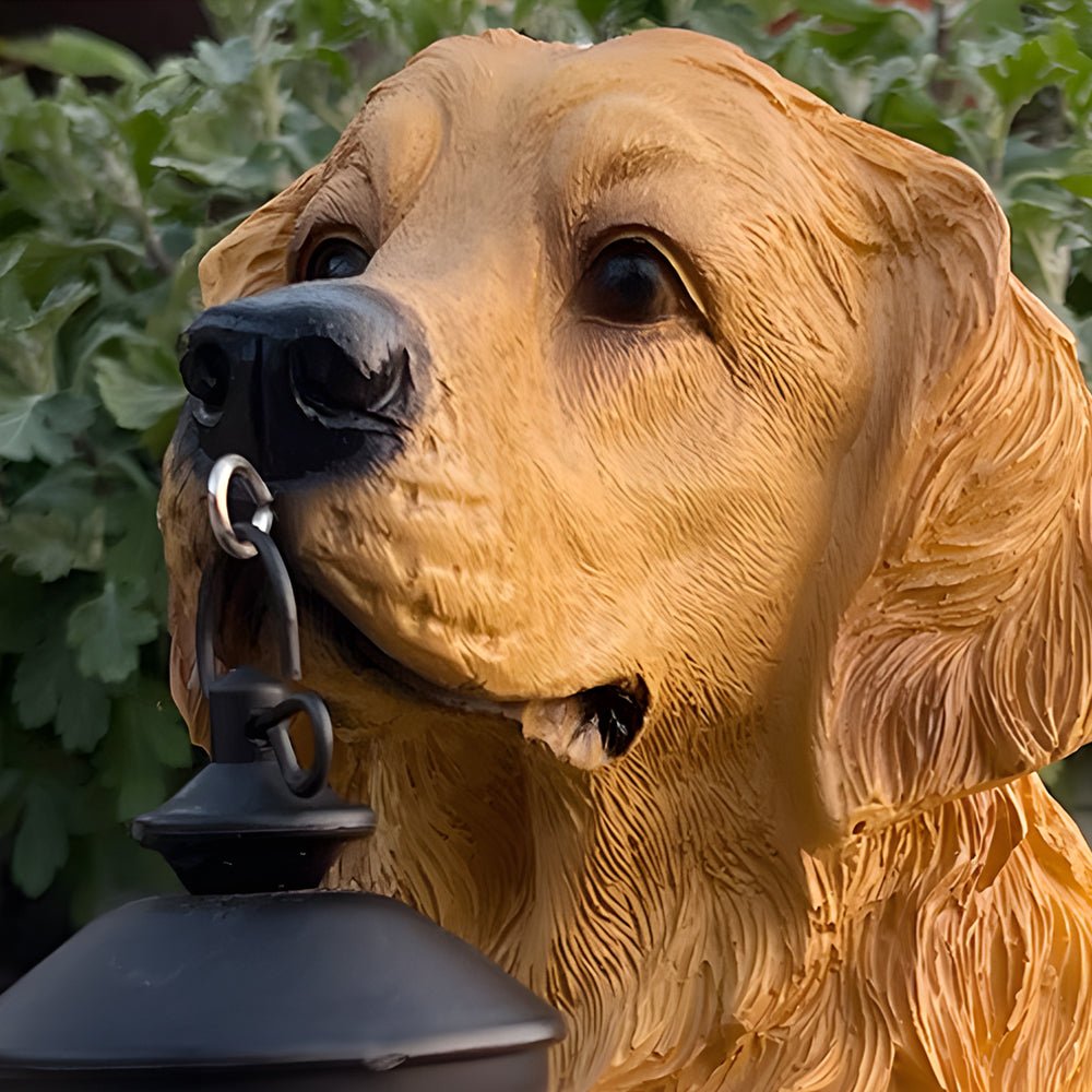 Solar Dog Lantern Outdoor Decor Light with LED Warm Glow