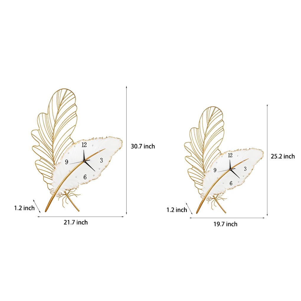 Feather Wall Sconce with Silent Clock and LED Lighting