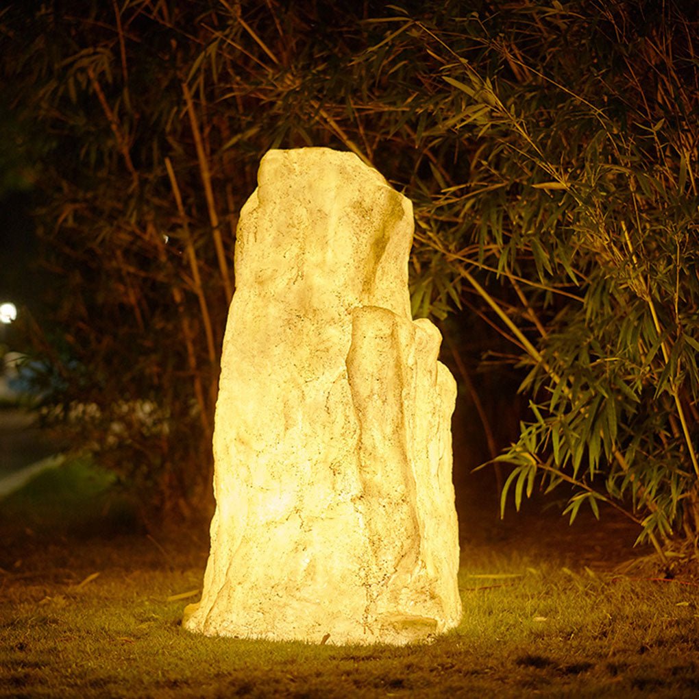 Stone Resin LED Landscape Light - Modern Farmhouse Outdoor Lamp