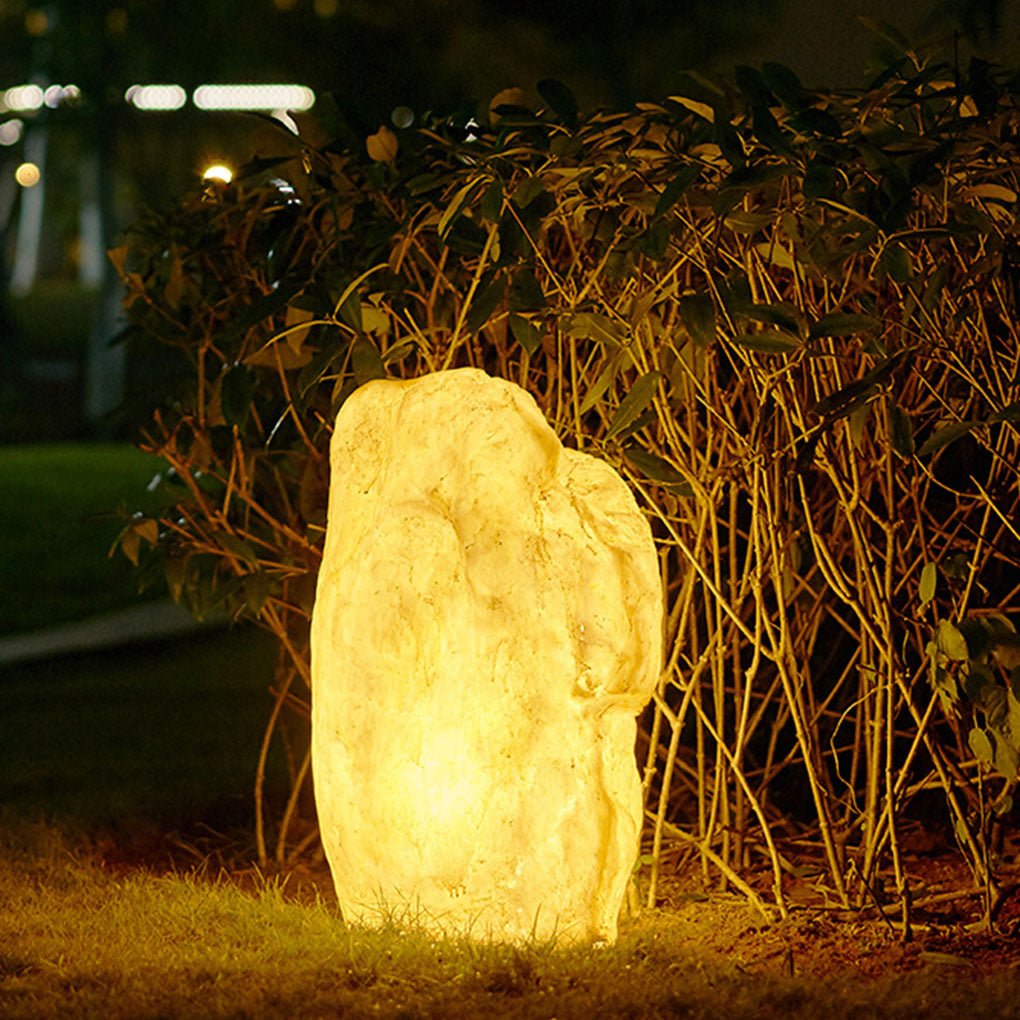 Stone Resin LED Landscape Light - Modern Farmhouse Outdoor Lamp