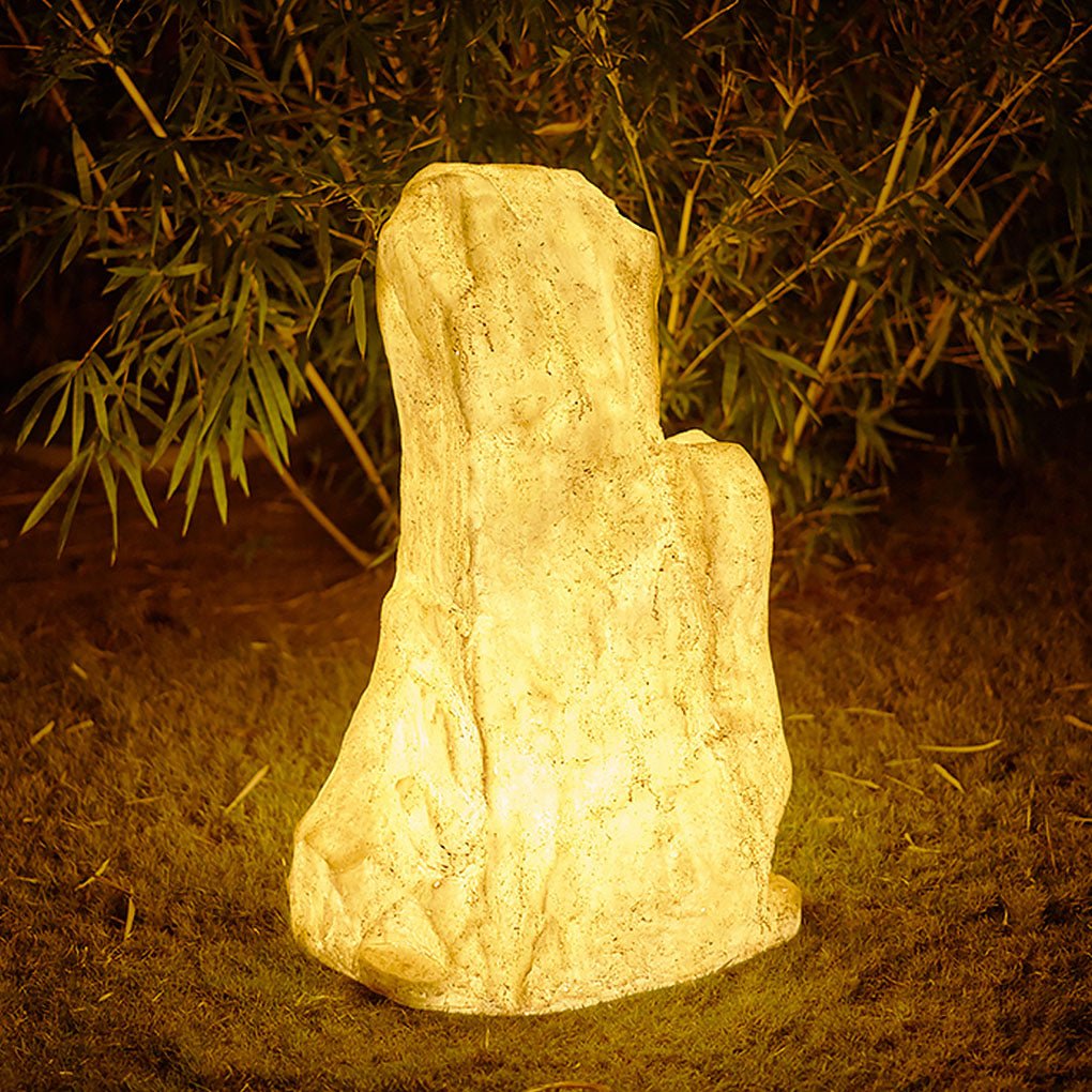 Stone Resin LED Landscape Light - Modern Farmhouse Outdoor Lamp