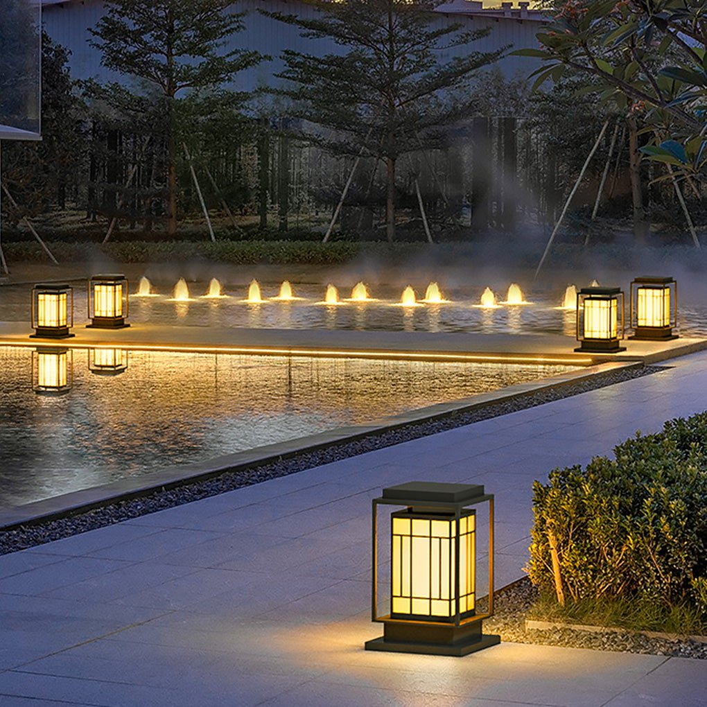 Retro Solar Path Light Stainless Steel LED Outdoor Lantern