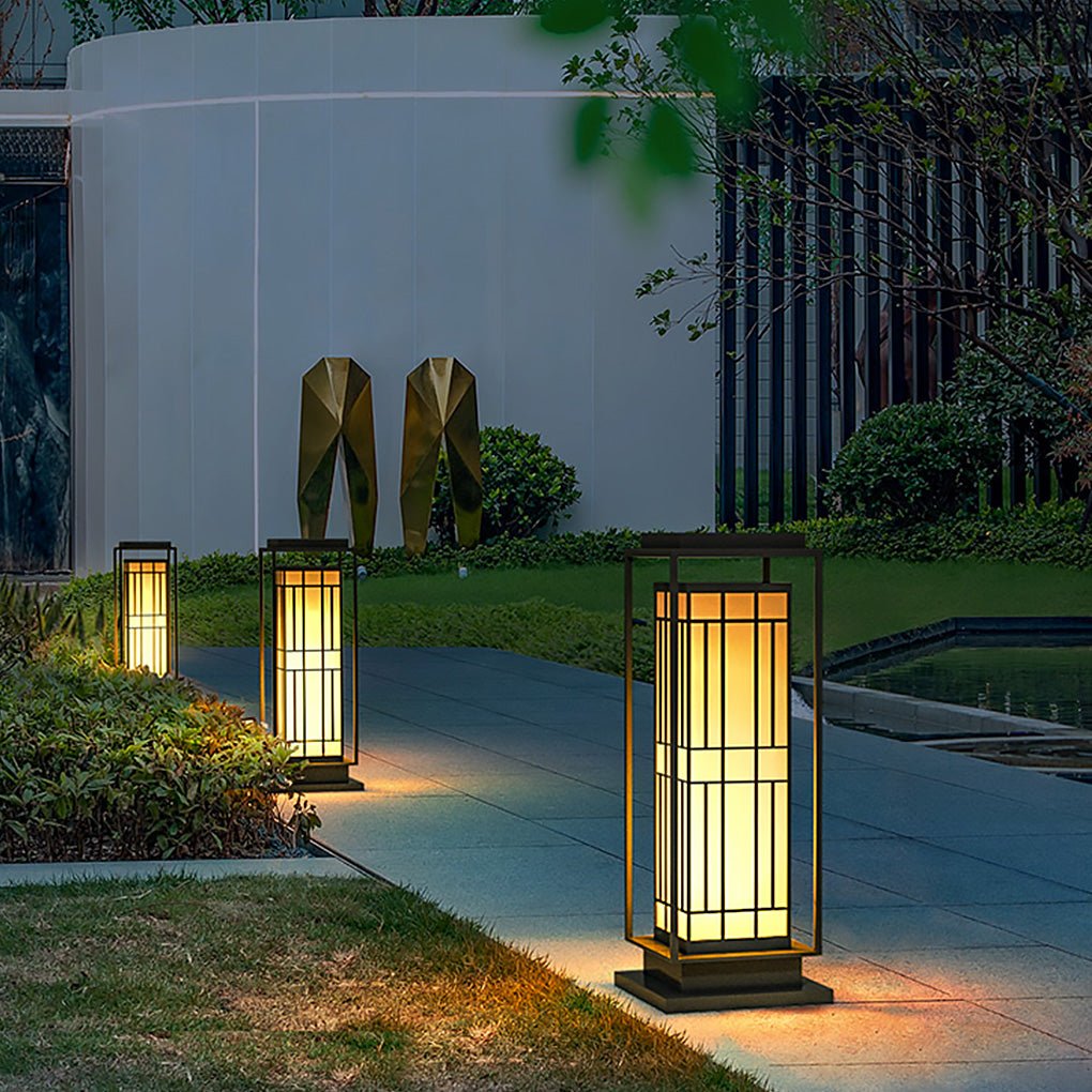 Retro Solar Path Light Stainless Steel LED Outdoor Lantern