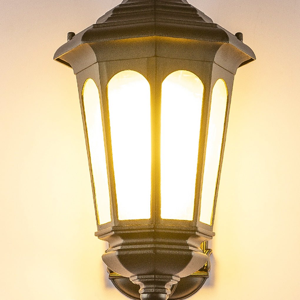 Industrial Waterproof Outdoor Wall Light - Black Iron & PC Shade