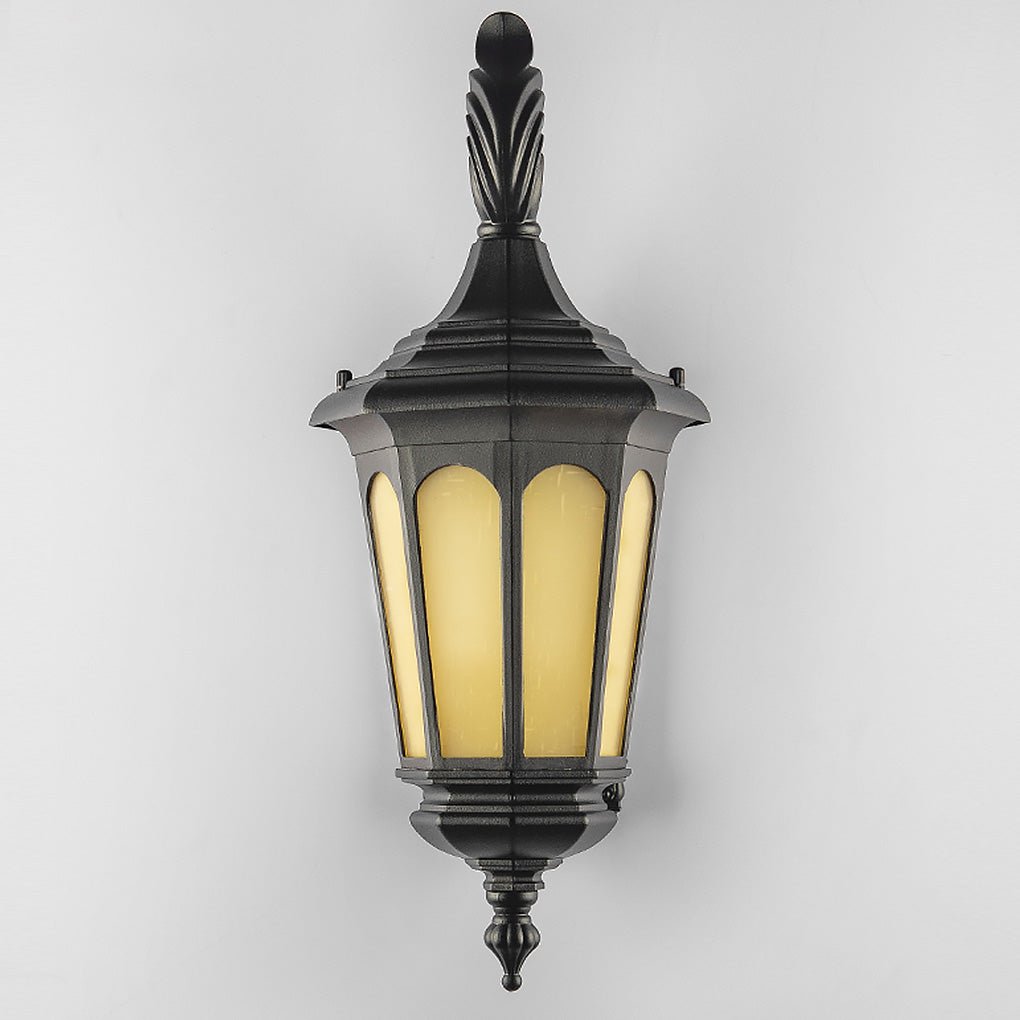 Industrial Waterproof Outdoor Wall Light - Black Iron & PC Shade