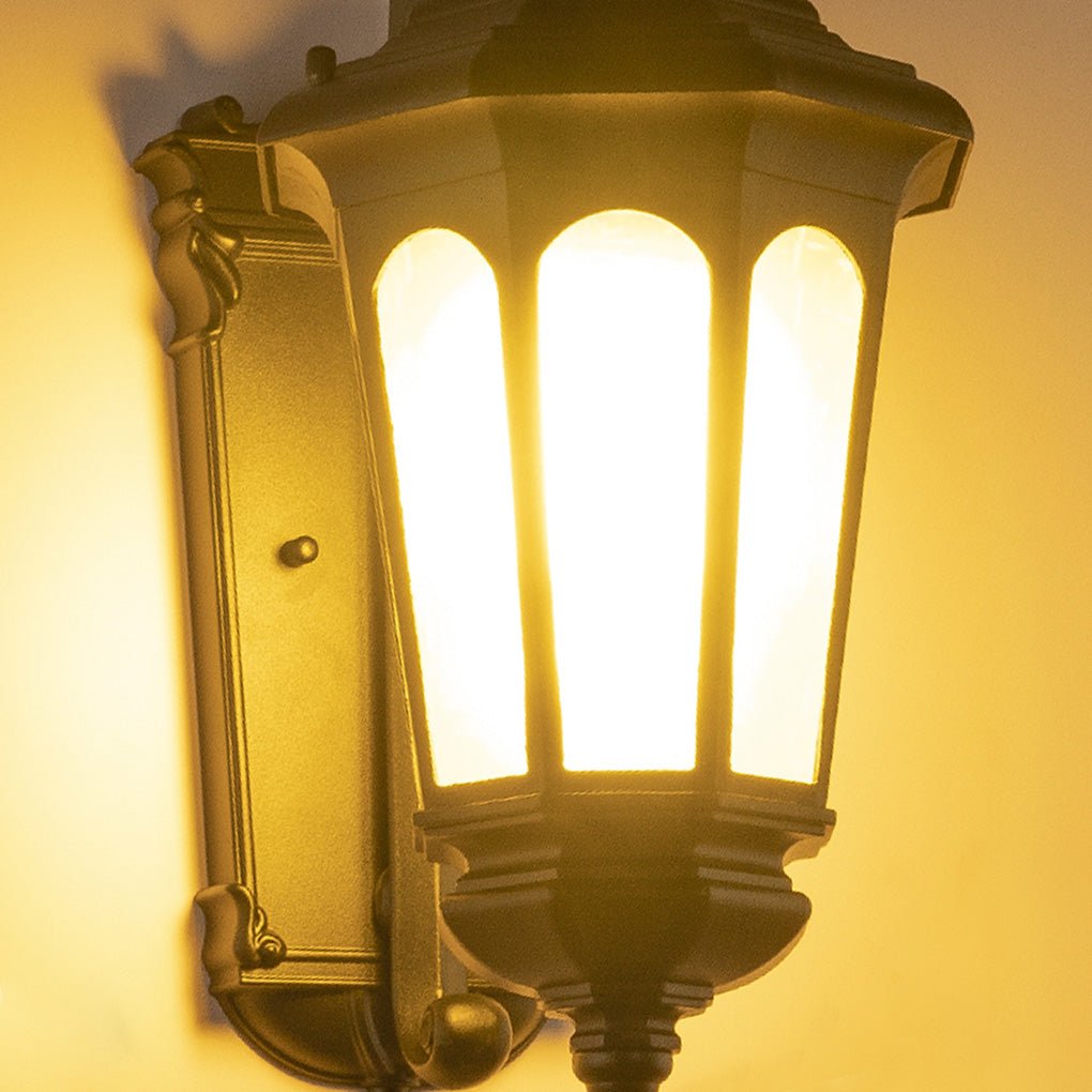 Industrial Waterproof Outdoor Wall Light - Black Iron & PC Shade
