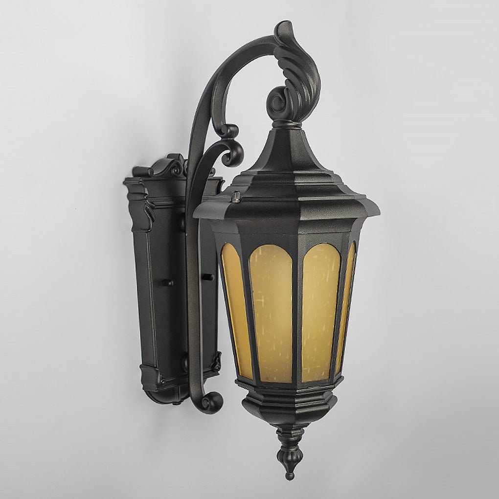 Industrial Waterproof Outdoor Wall Light - Black Iron & PC Shade