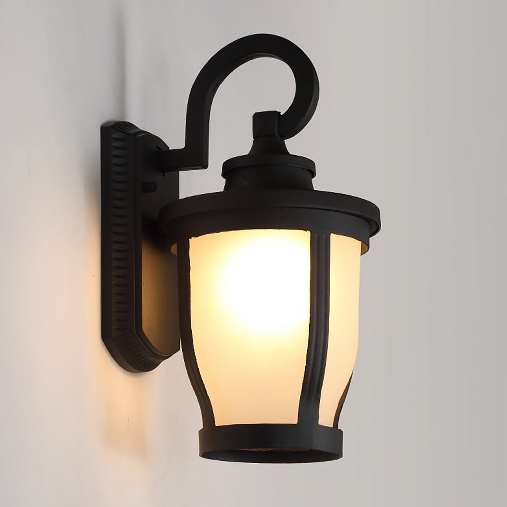 Vintage Bubbled Glass Outdoor Wall Light - Waterproof Aluminum