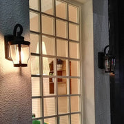 Vintage Bubbled Glass Outdoor Wall Light - Waterproof Aluminum