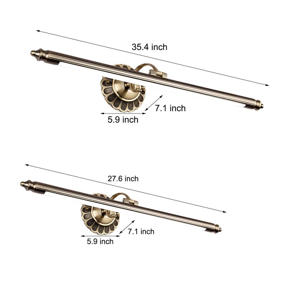 Retro Cylinder LED Bathroom Vanity Light with Flower Accents