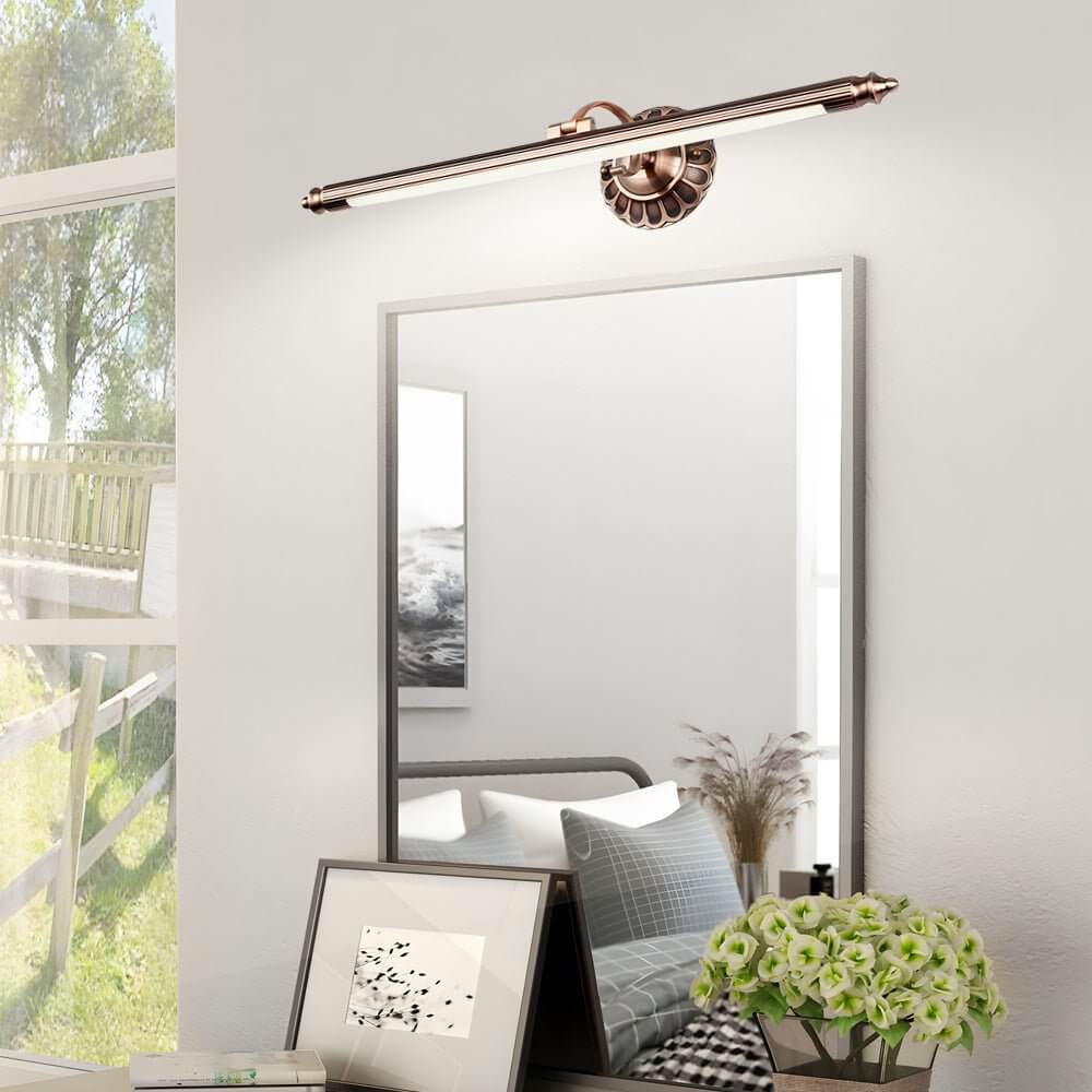 Retro Cylinder LED Bathroom Vanity Light with Flower Accents