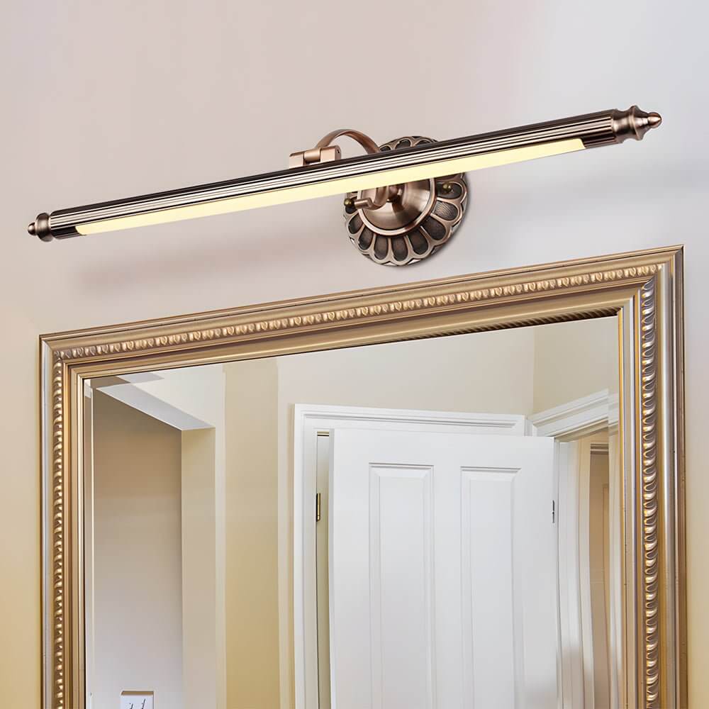 Retro Cylinder LED Bathroom Vanity Light with Flower Accents