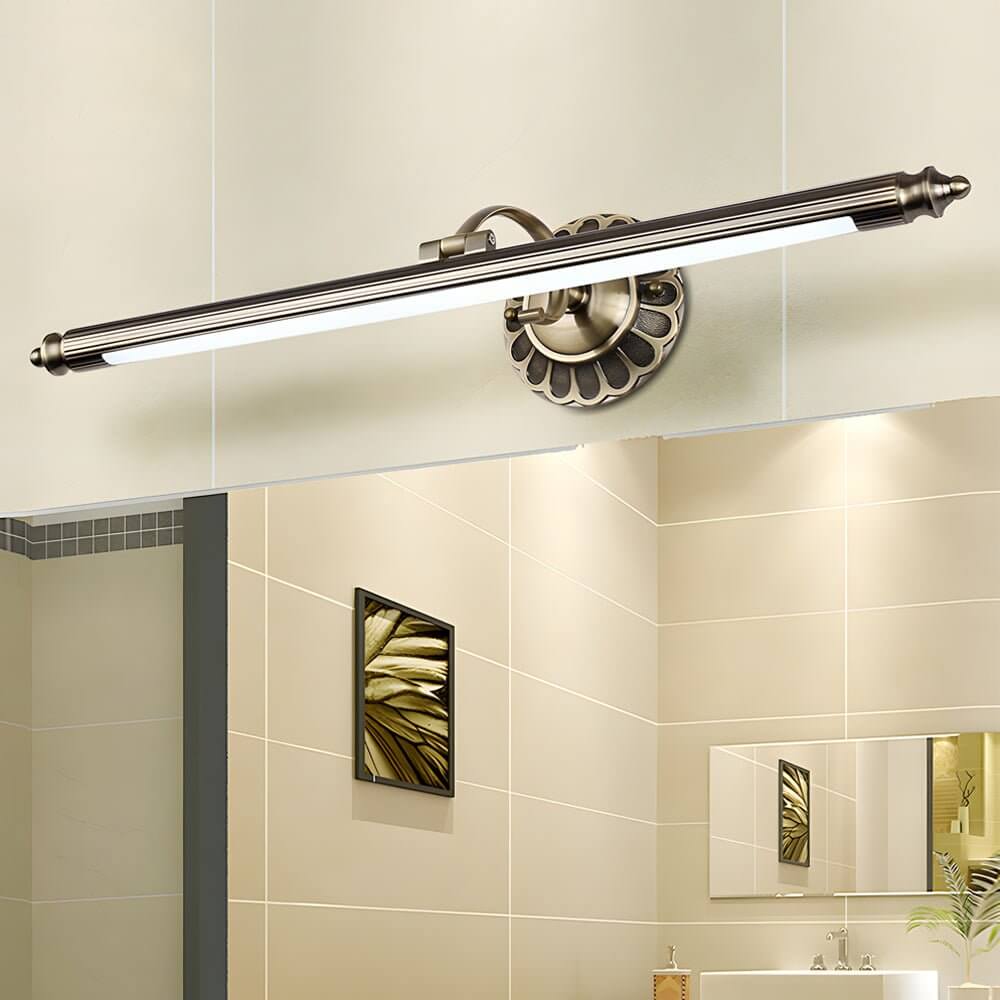 Retro Cylinder LED Bathroom Vanity Light with Flower Accents