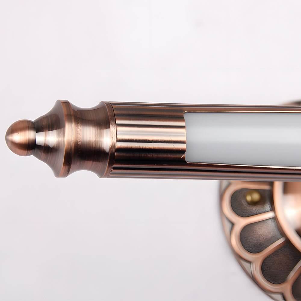 Retro Cylinder LED Bathroom Vanity Light with Flower Accents