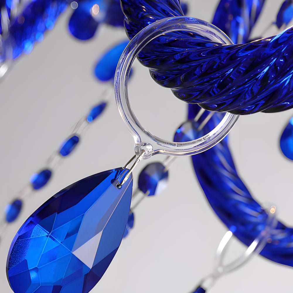 Crystal Glass Chandelier with 3-Step Dimming LED - Blue