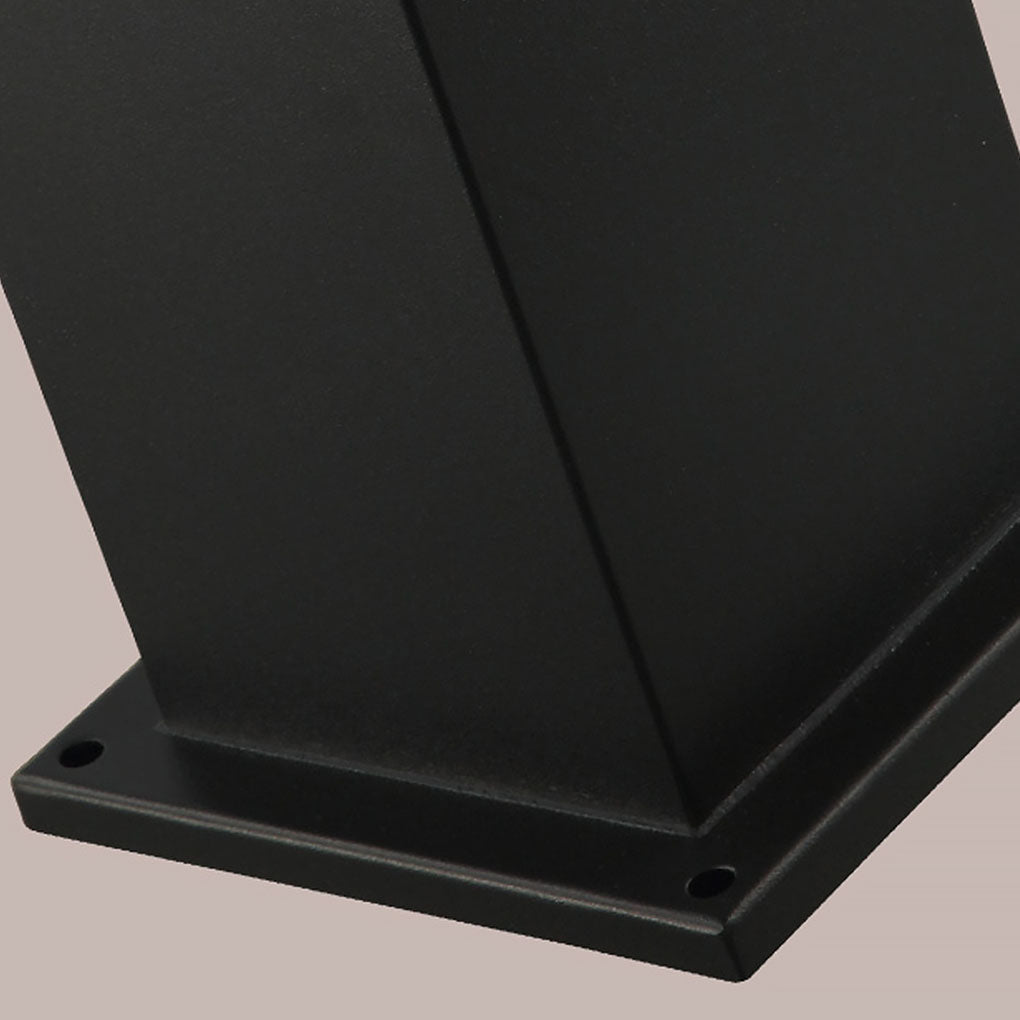 Solar-Powered Square Bollard Light Industrial Glass Outdoor Lighting