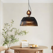 Gradient Green Glass Pendant Light with Dual Light Source