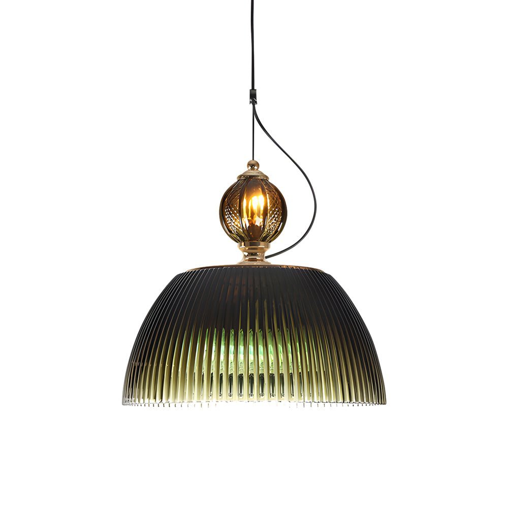 Gradient Green Glass Pendant Light with Dual Light Source