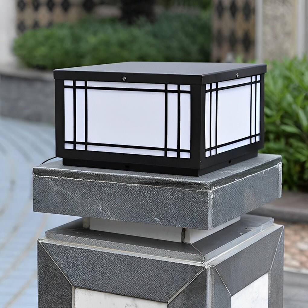 Modern Solar Fence Post Light with Remote Control & 3-Step Dimming