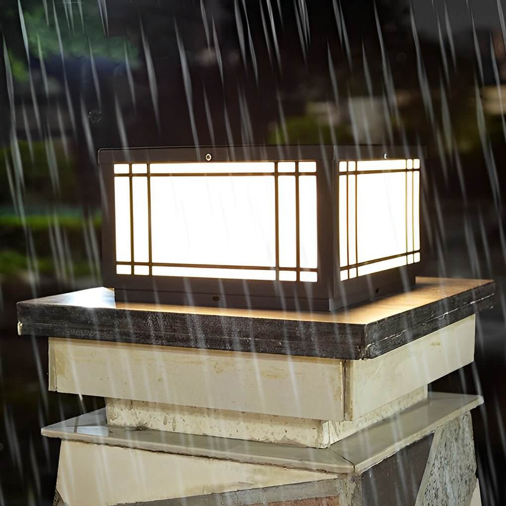 Modern Solar Fence Post Light with Remote Control & 3-Step Dimming