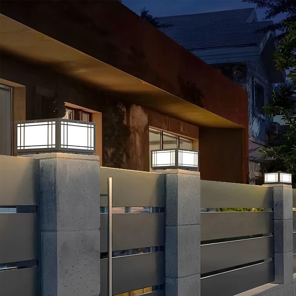 Modern Solar Fence Post Light with Remote Control & 3-Step Dimming