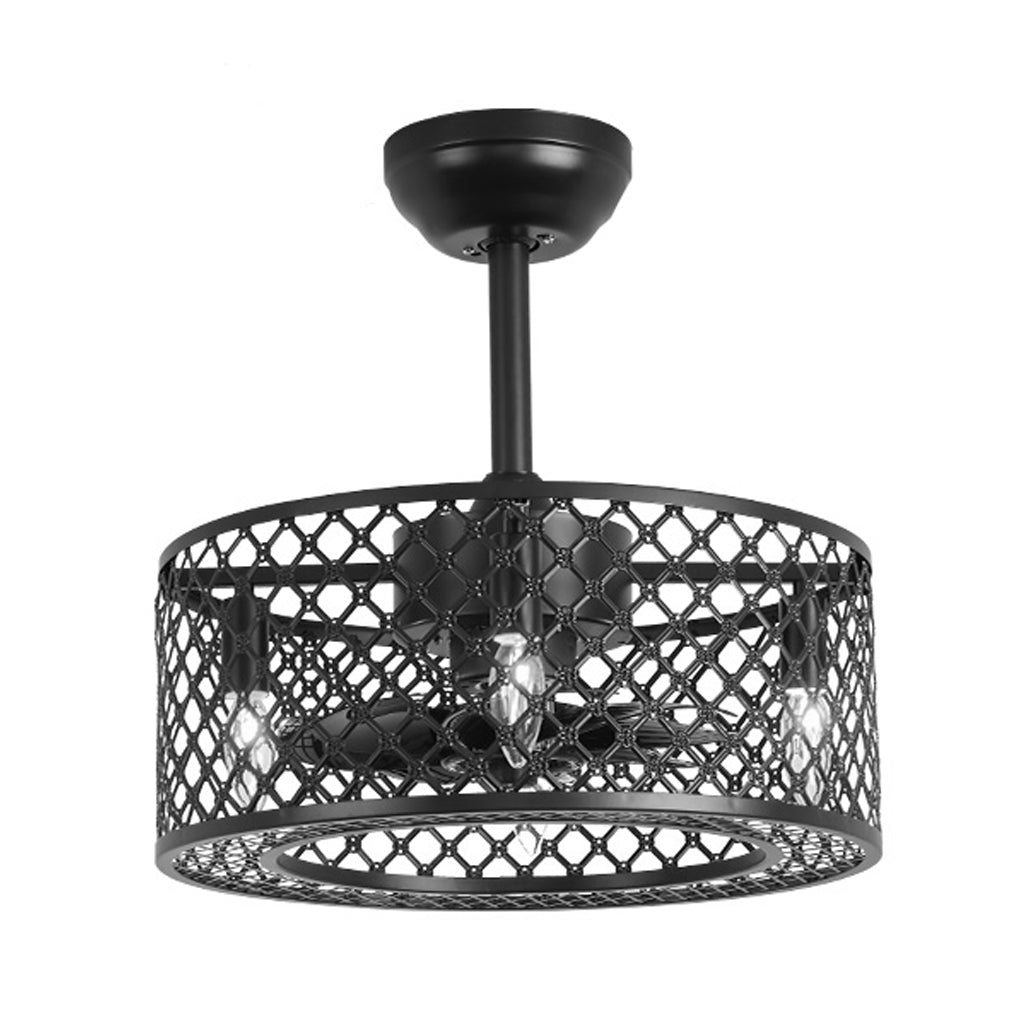 Industrial Iron Ceiling Fan Light with Remote Control