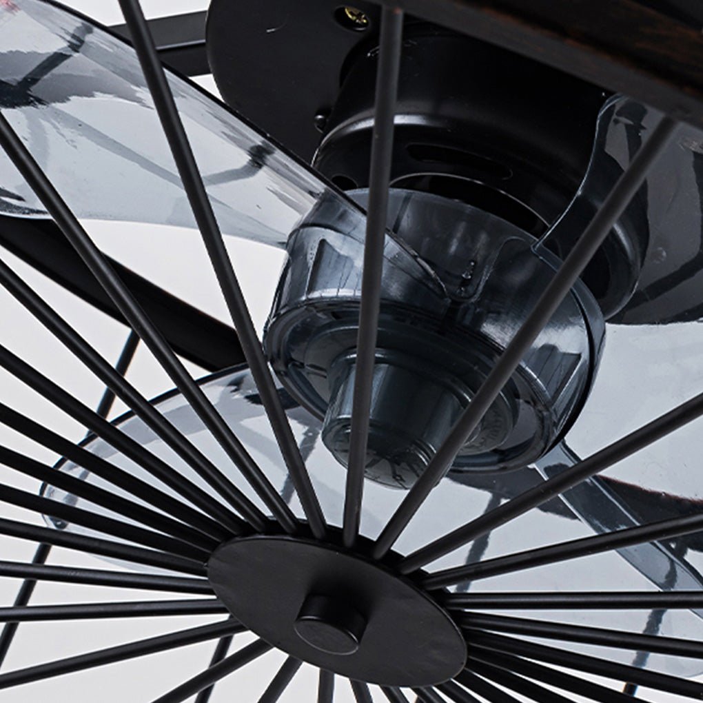 Industrial Caged Ceiling Fan Light with Remote Control