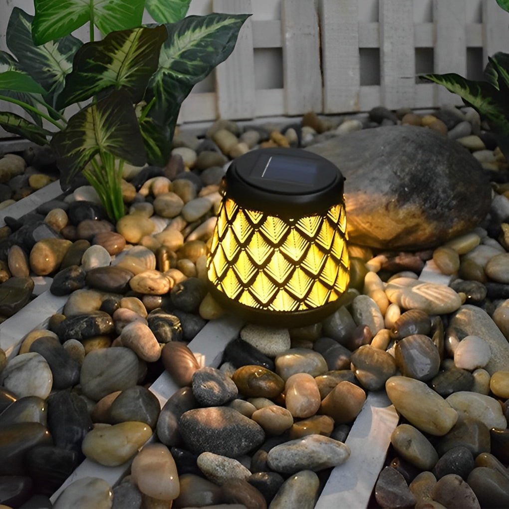 Retro Iron Mesh Solar Lanterns Set - LED Outdoor Hanging Lights