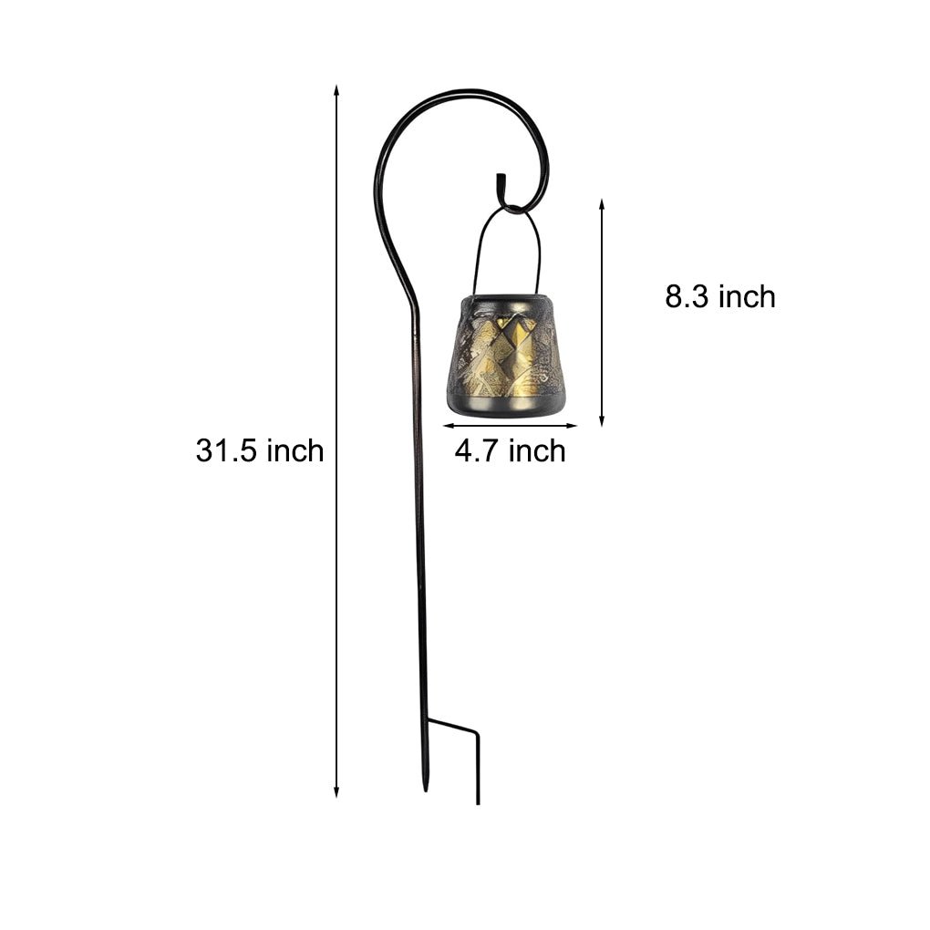 Retro Iron Mesh Solar Lanterns Set - LED Outdoor Hanging Lights