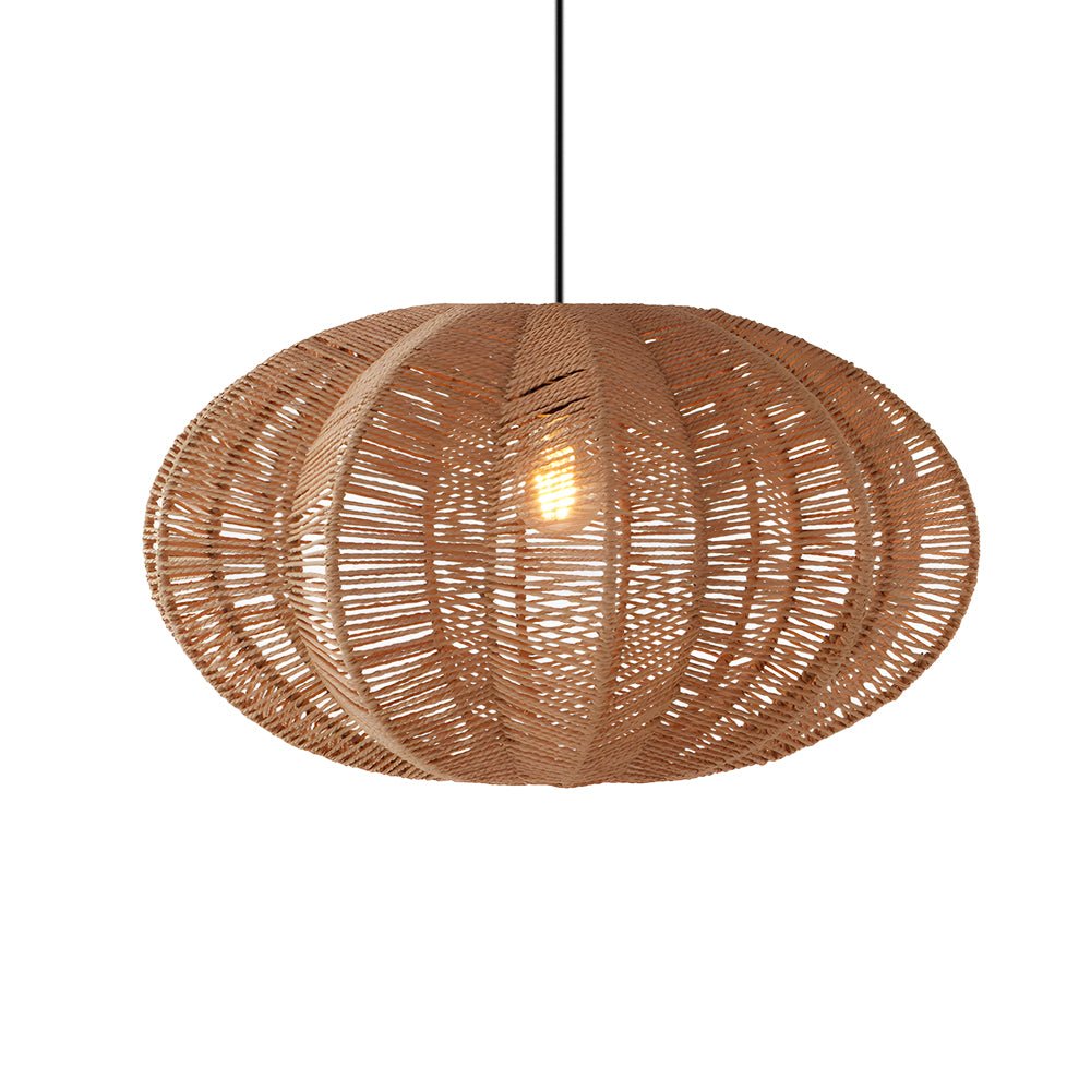 Wabi-Sabi Hemp Rope Pendant Light with Hardware Frame