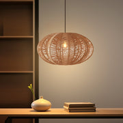 Wabi-Sabi Hemp Rope Pendant Light with Hardware Frame