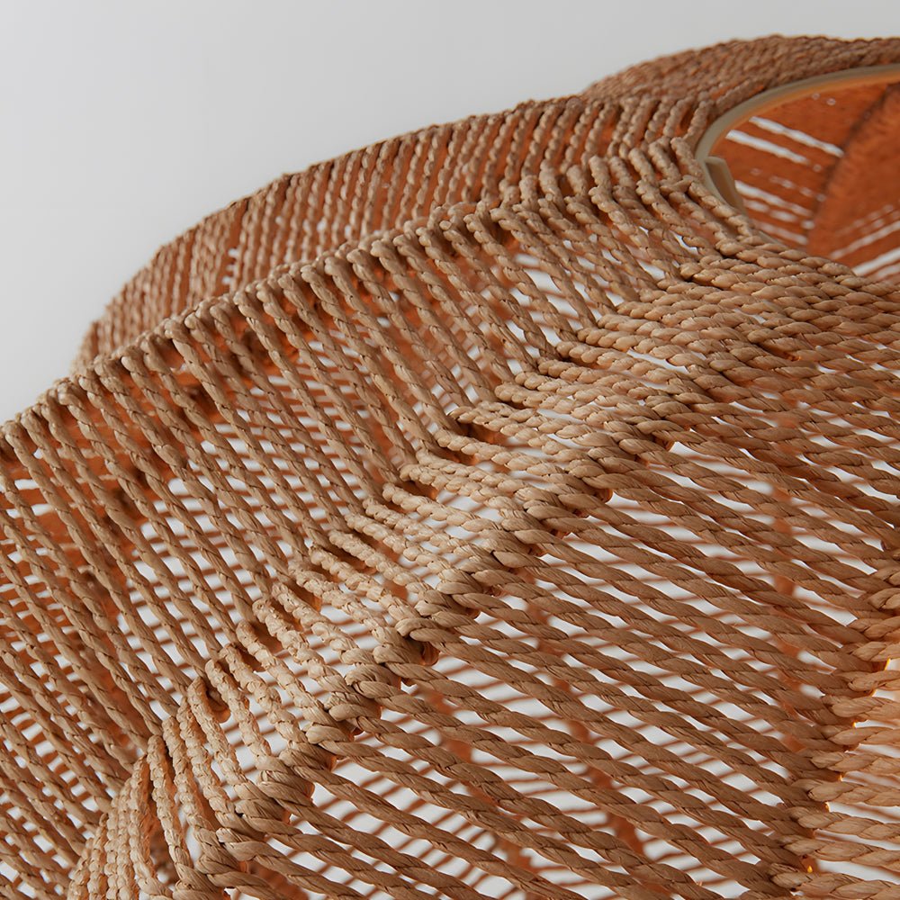 Wabi-Sabi Hemp Rope Pendant Light with Hardware Frame