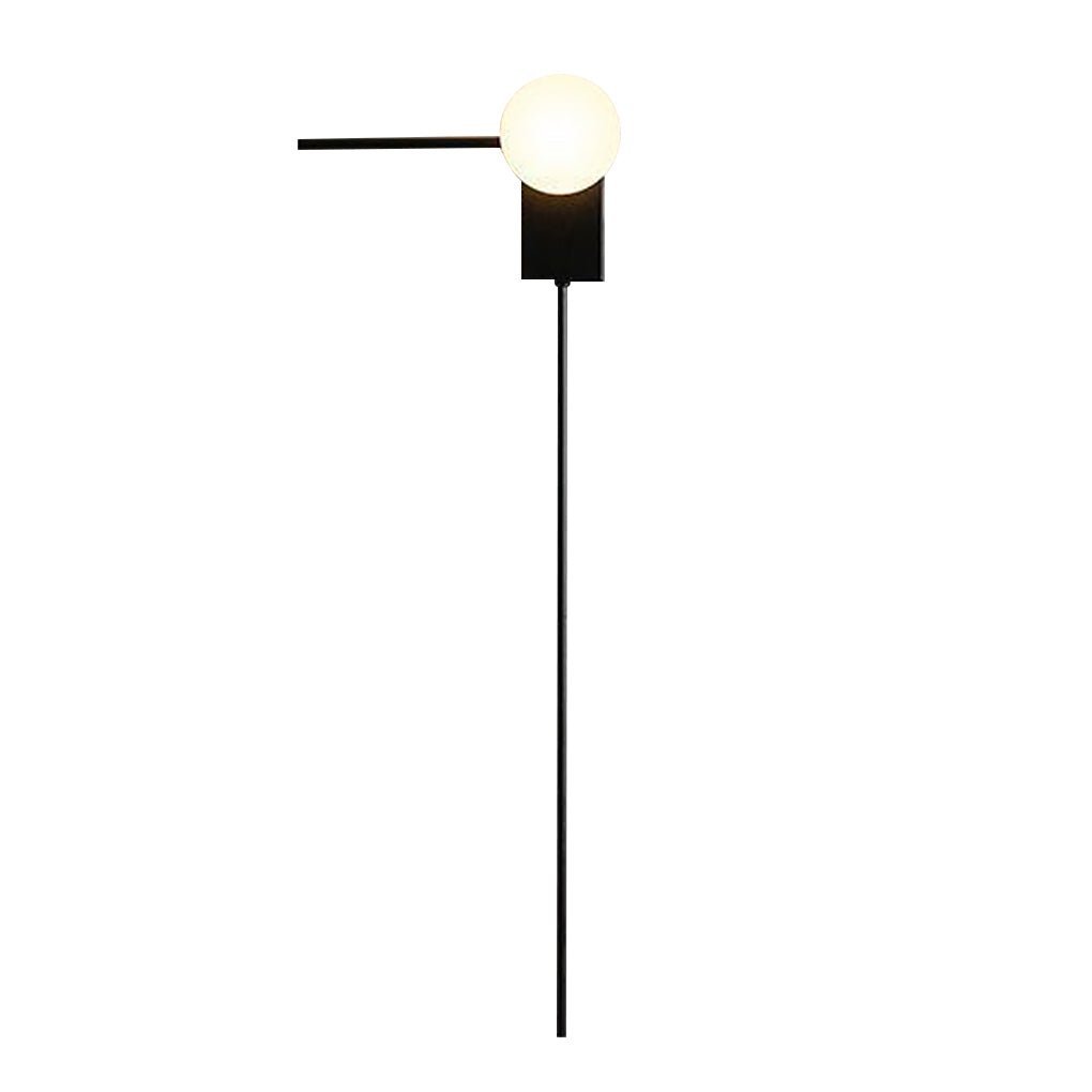Industrial Wall Sconce with Frosted Glass Shade and Metal Bracket
