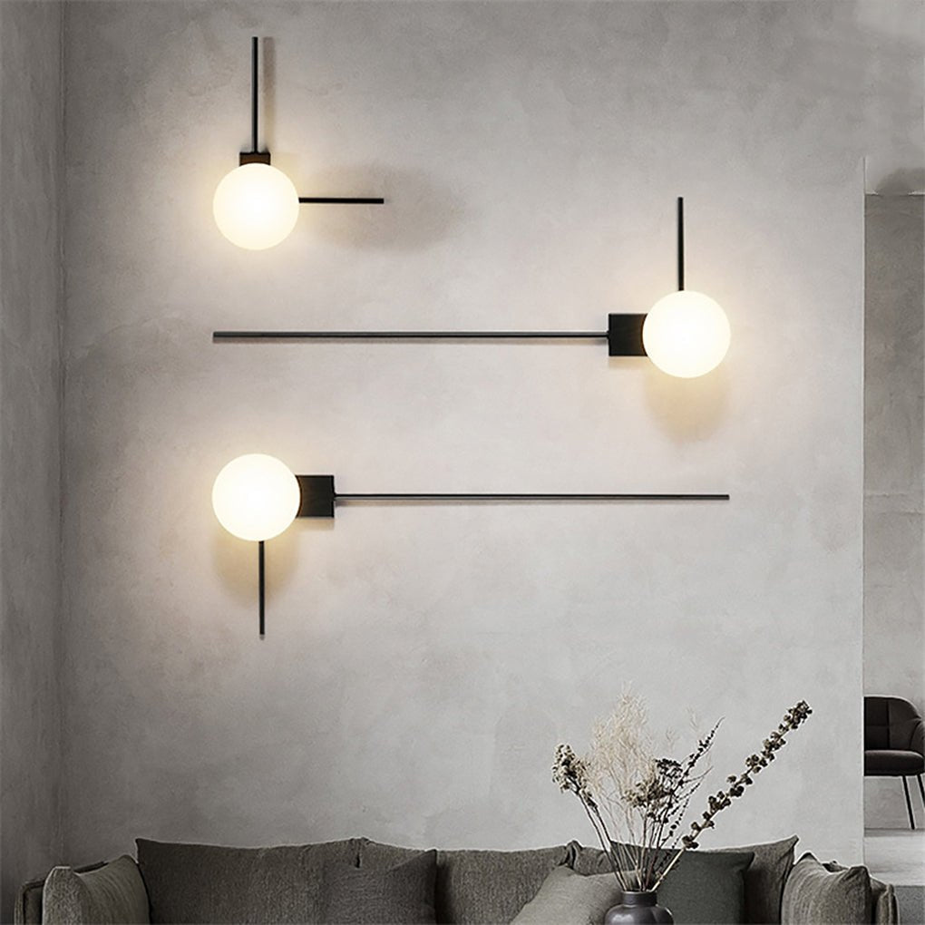 Industrial Wall Sconce with Frosted Glass Shade and Metal Bracket