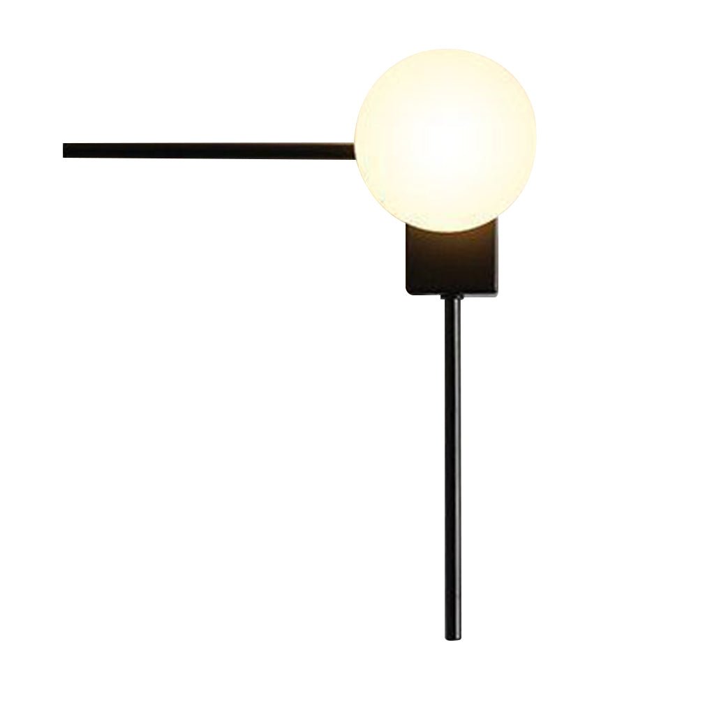 Industrial Wall Sconce with Frosted Glass Shade and Metal Bracket