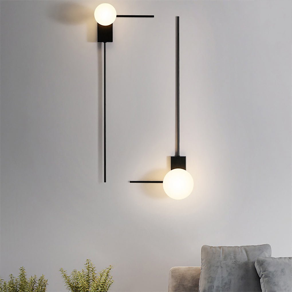 Industrial Wall Sconce with Frosted Glass Shade and Metal Bracket