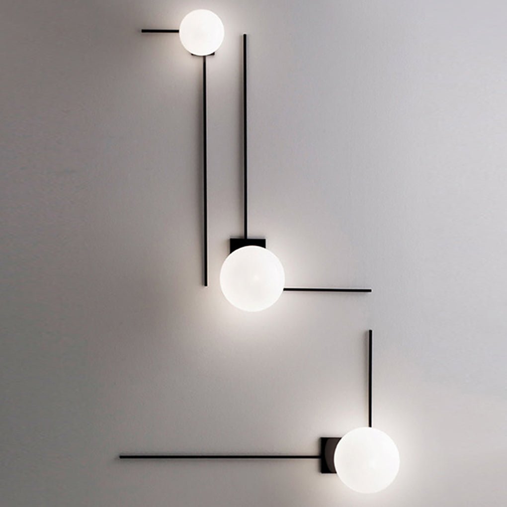 Industrial Wall Sconce with Frosted Glass Shade and Metal Bracket