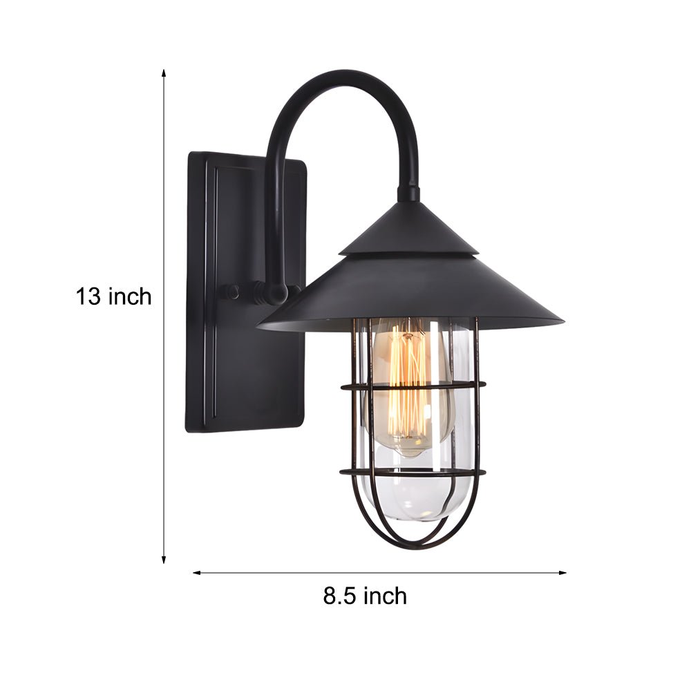 Modern Round Glass Iron Outdoor Wall Light with Motion Sensor