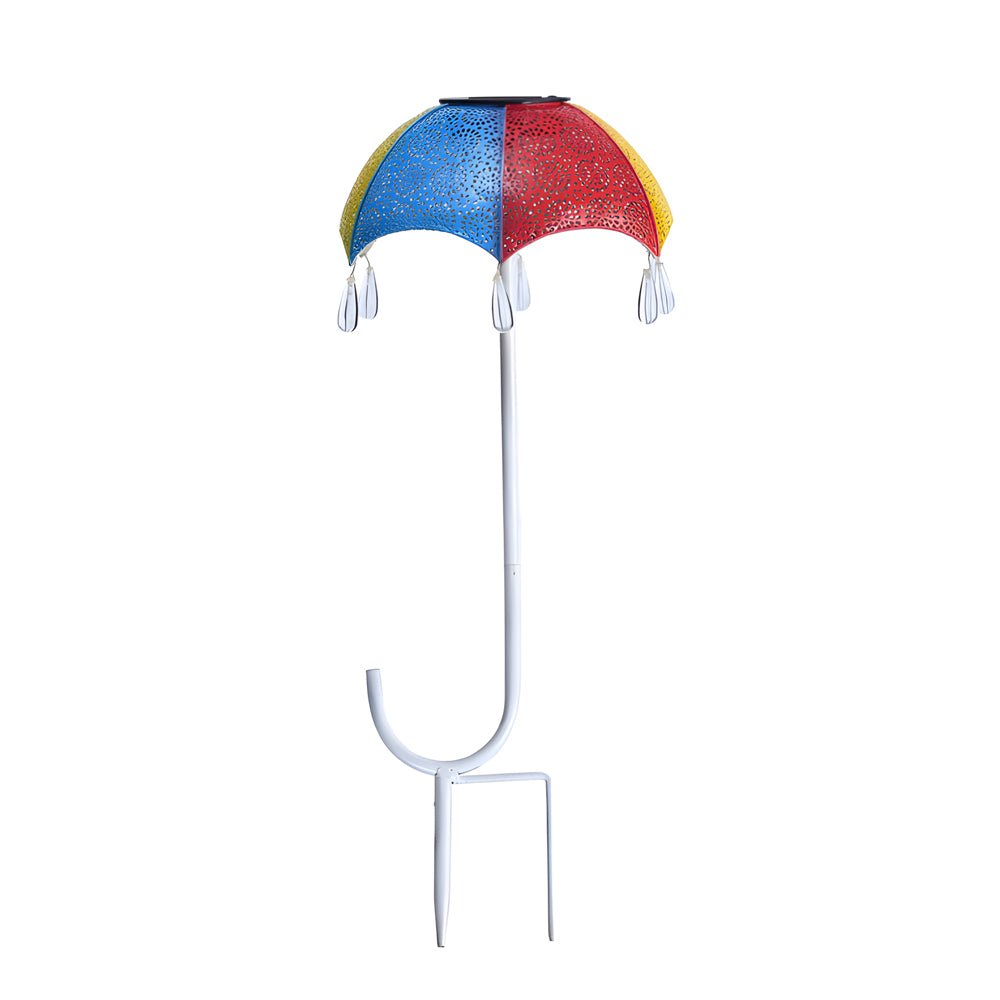 Retro Umbrella Solar Pathway Light Iron Outdoor Landscape Lighting