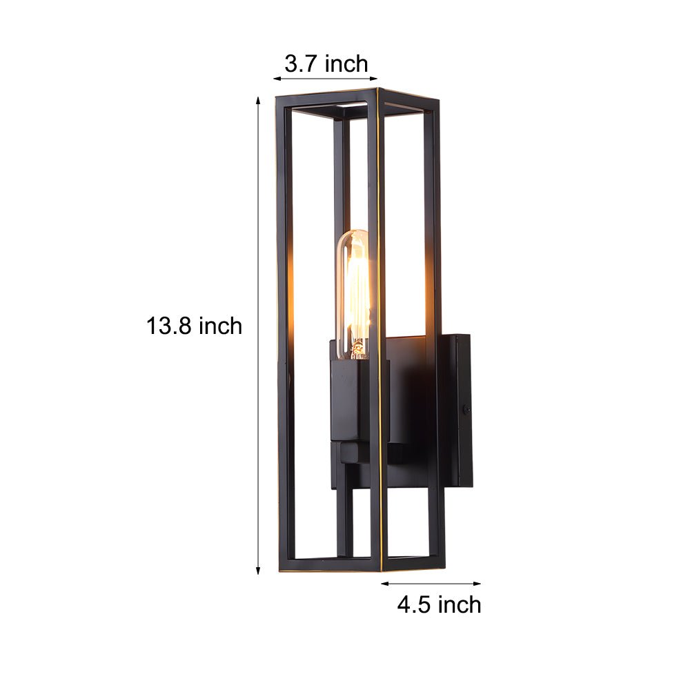 Retro Glass Wall Sconce – Modern Industrial Metal Lamp