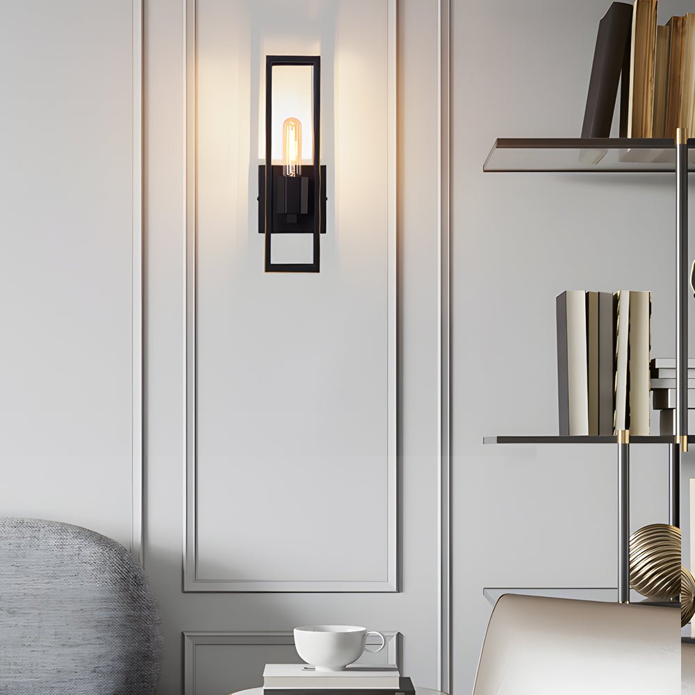 Retro Glass Wall Sconce – Modern Industrial Metal Lamp