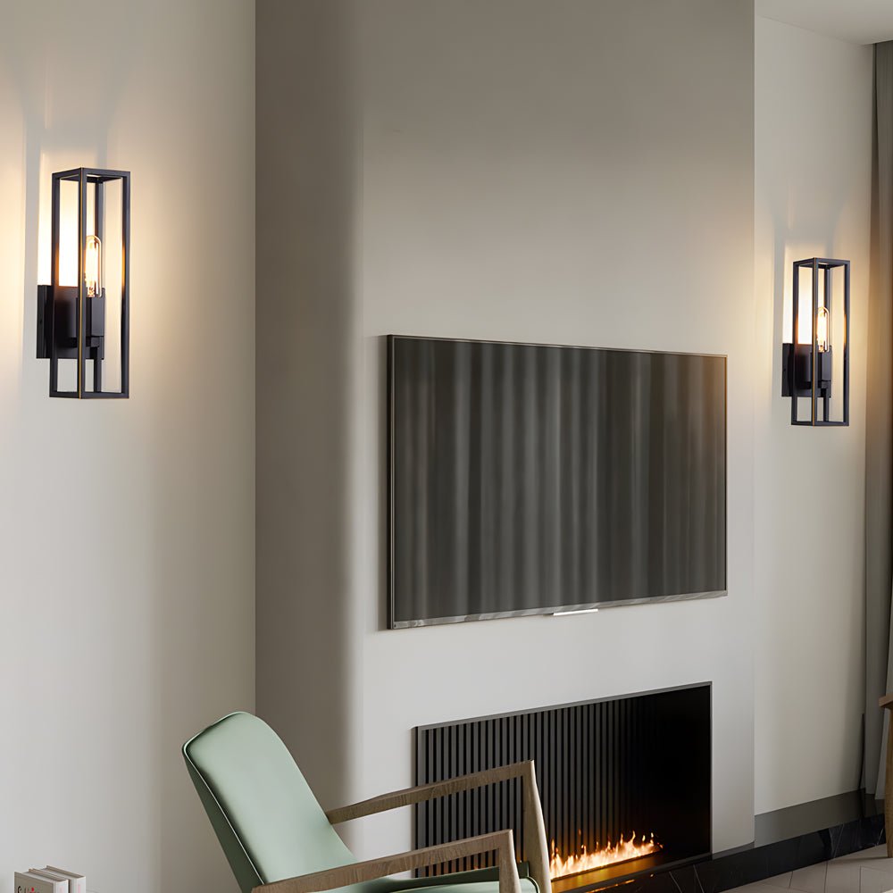 Retro Glass Wall Sconce – Modern Industrial Metal Lamp