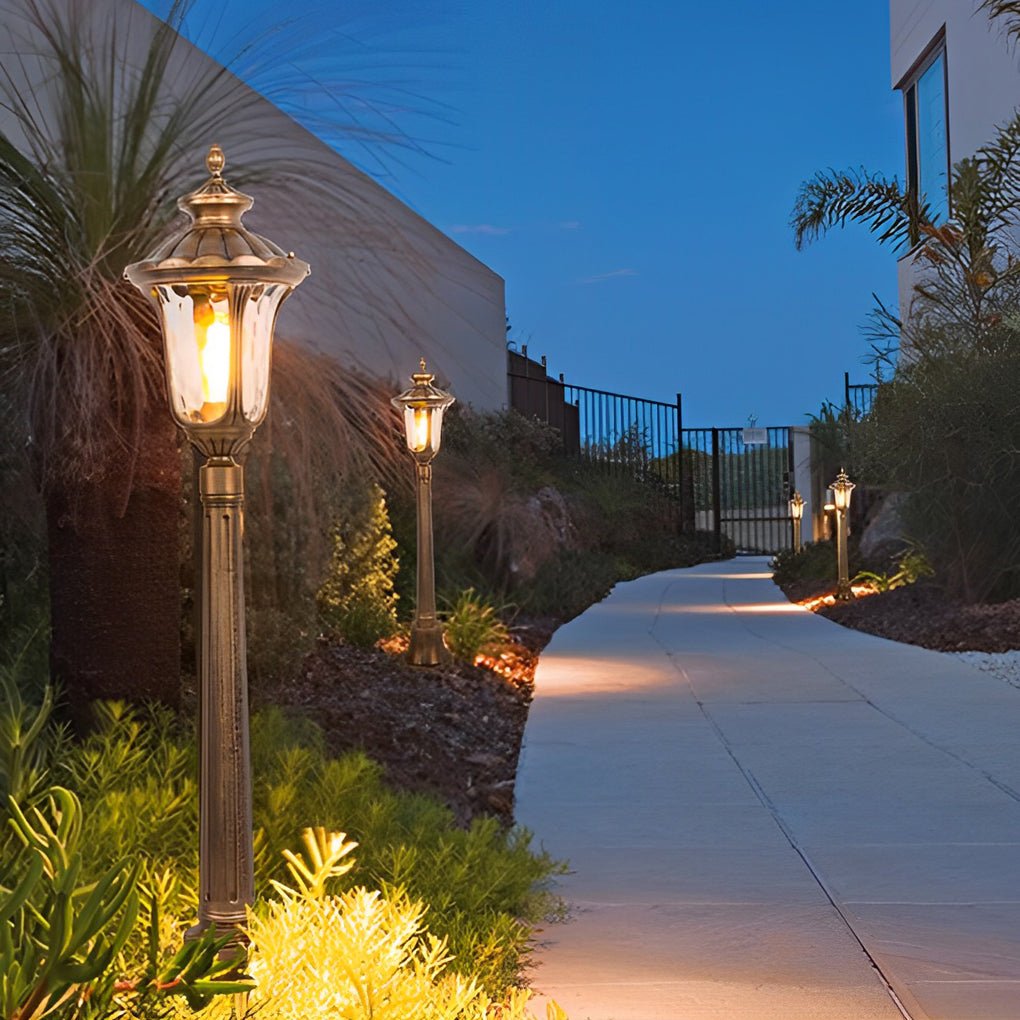 Modern Bronze Aluminum LED Street Light - Waterproof Outdoor Post