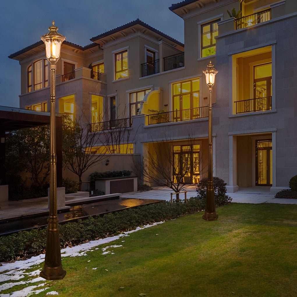 Modern Bronze Aluminum LED Street Light - Waterproof Outdoor Post