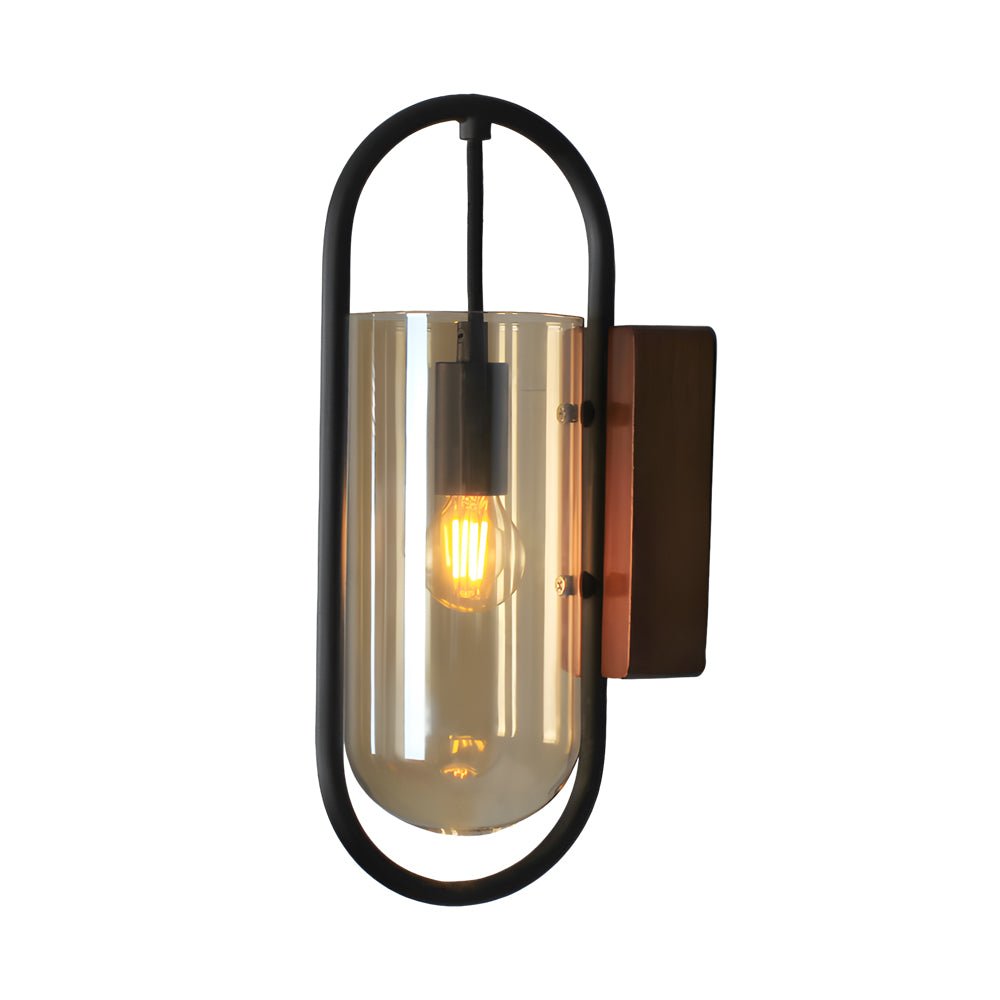 Nordic Wood & Glass Wall Sconce with 3-Step Dimming LED