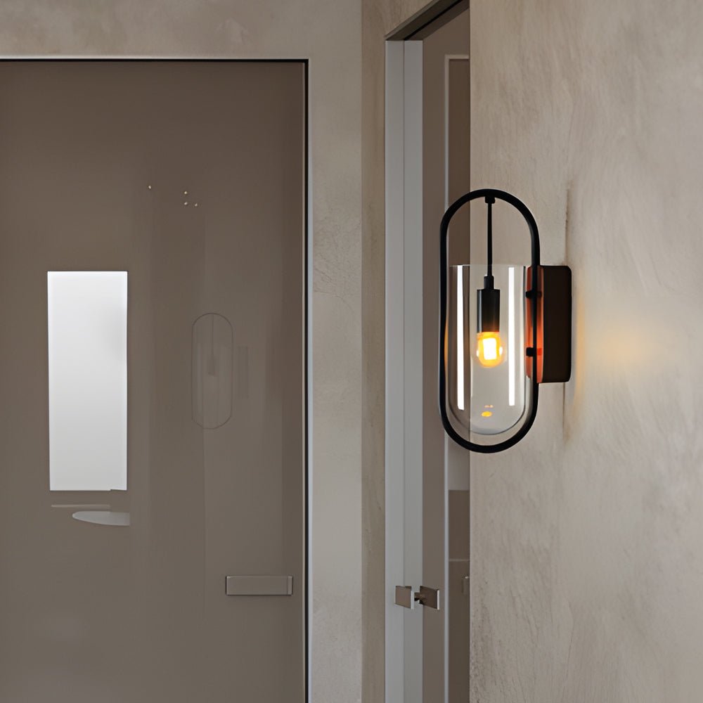 Nordic Wood & Glass Wall Sconce with 3-Step Dimming LED